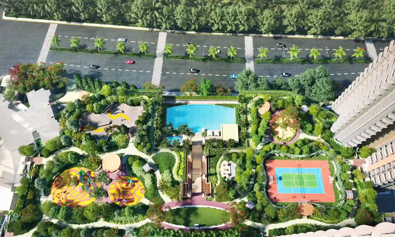 Mahindra Vista landscaped garden
